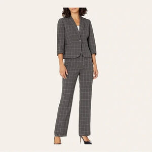 WOMEN’S LE SUIT BLAZER AND PANTS SET PLAID IN COLOR SIZE 14W‎